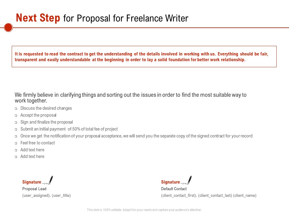 Next Step For Proposal For Freelance Writer Ppt PowerPoint Presentation Inspiration Ideas PDF