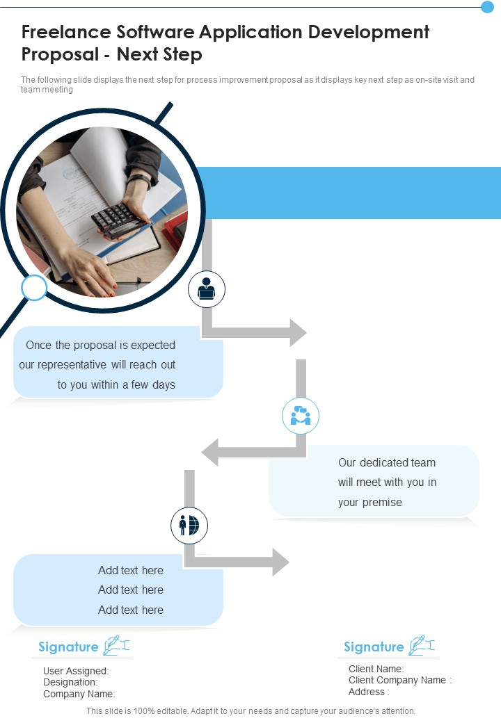 Next Step Freelance Software Application Development Proposal One Pager Sample Example Document