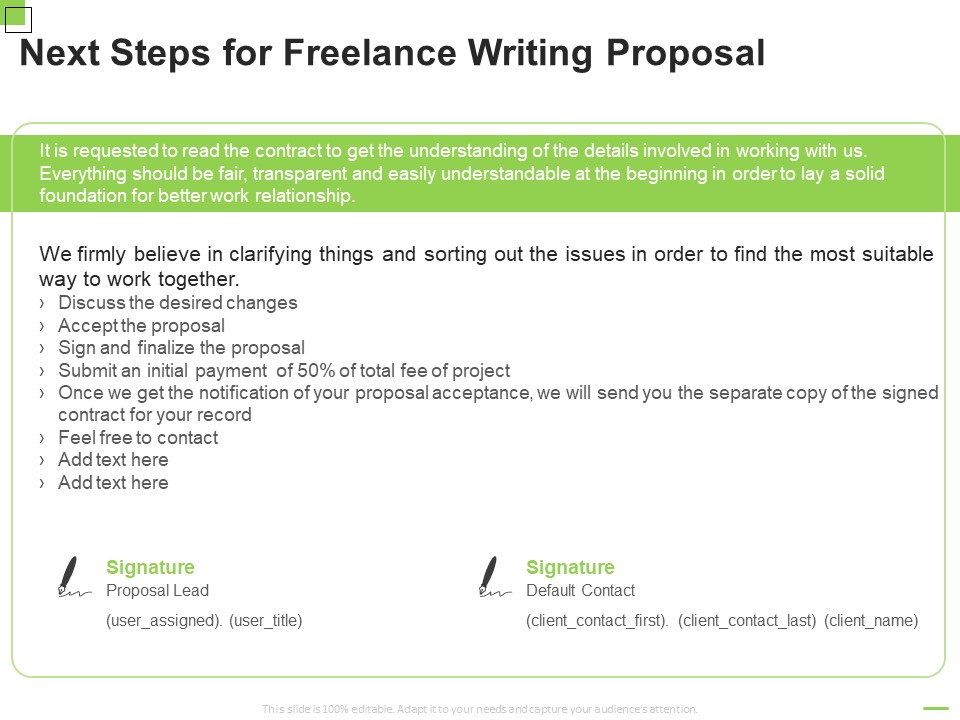 Next Steps For Freelance Writing Proposal Ppt Infographic Template Gridlines PDF