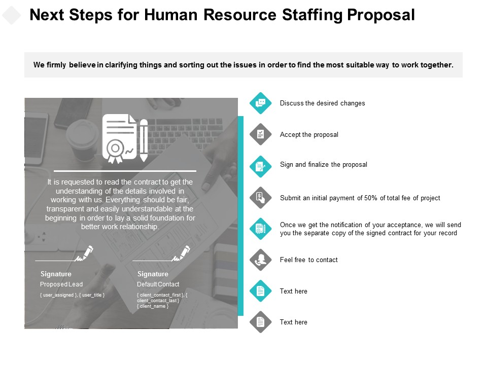 Next Steps For Human Resource Staffing Proposal Ppt PowerPoint Presentation File Design Ideas
