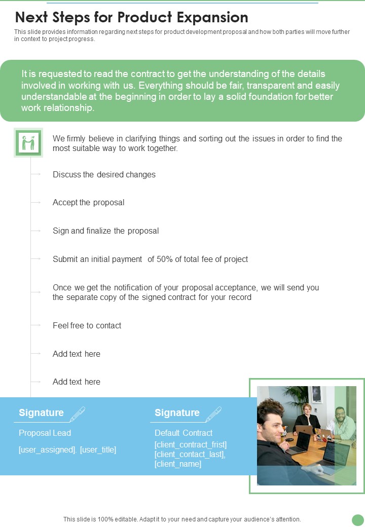 Next Steps For Product Expansion One Pager Sample Example Document