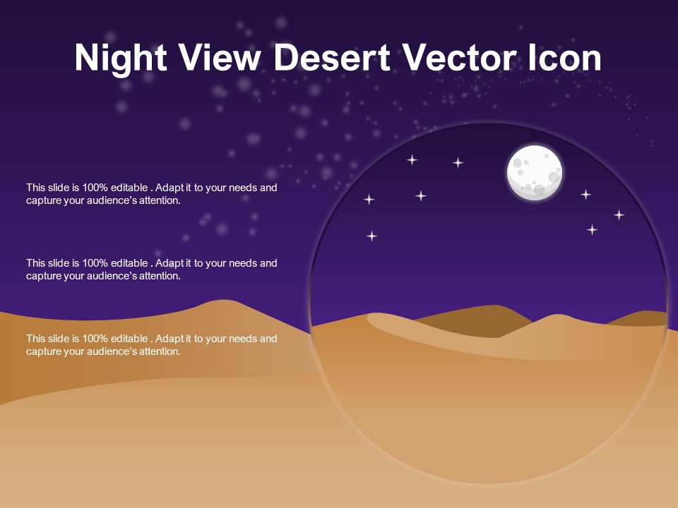 Night View Desert Vector Icon Ppt PowerPoint Presentation Icon Smartart
