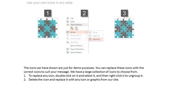 Nine Steps Puzzle Matrix Design Powerpoint Slides