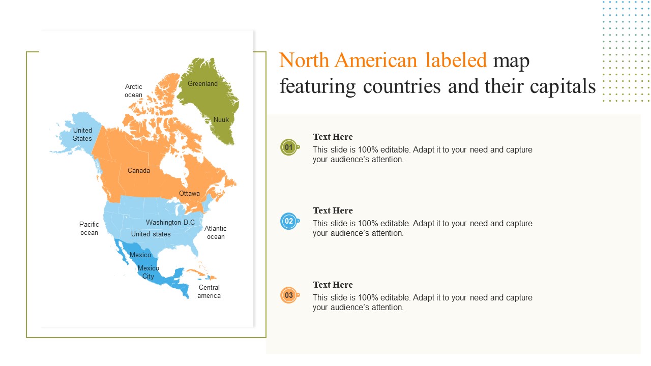 North American Labeled Map Featuring Countries And Their Capitals Introduction PDF