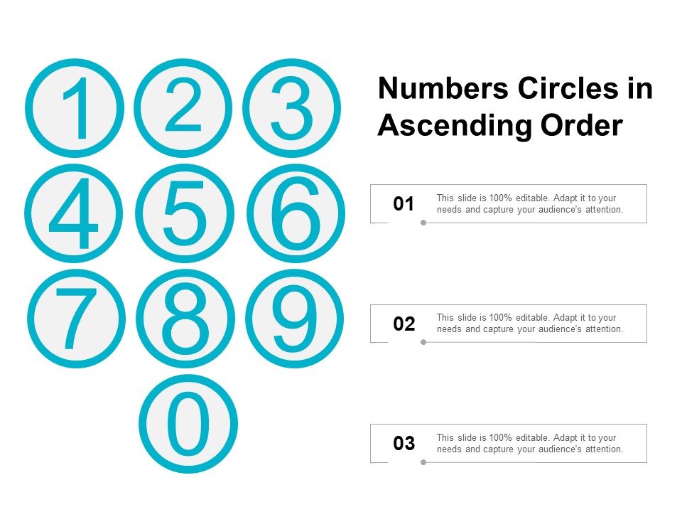 Numbers Circles In Ascending Order Ppt PowerPoint Presentation Model Demonstration