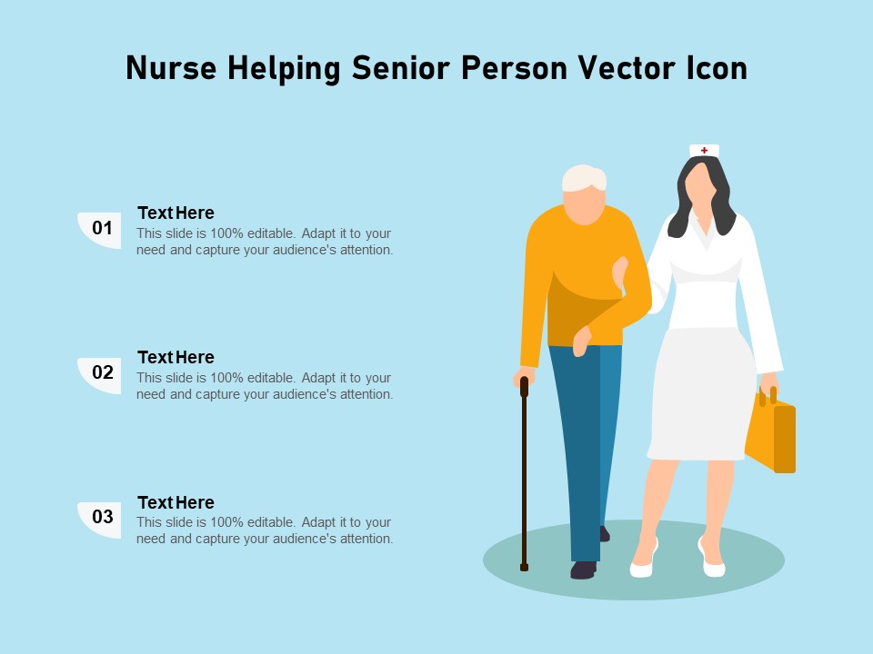Nurse Helping Senior Person Vector Icon Ppt PowerPoint Presentation File Graphics Pictures PDF