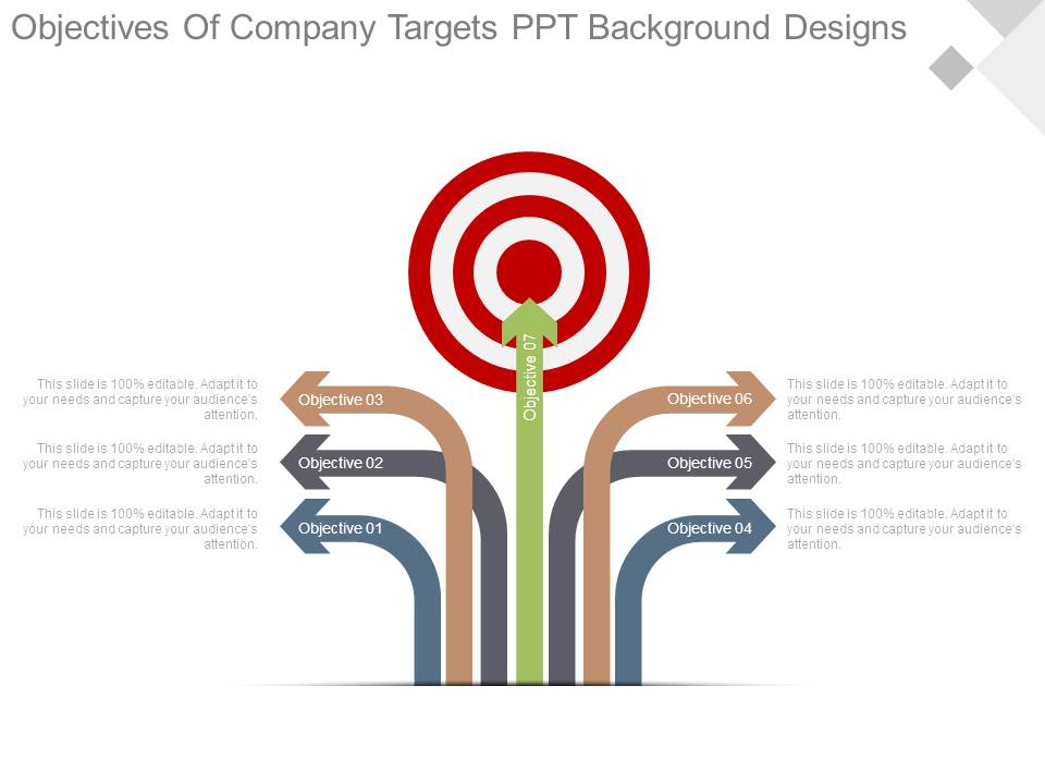 Objectives Of Company Targets Ppt Background Designs
