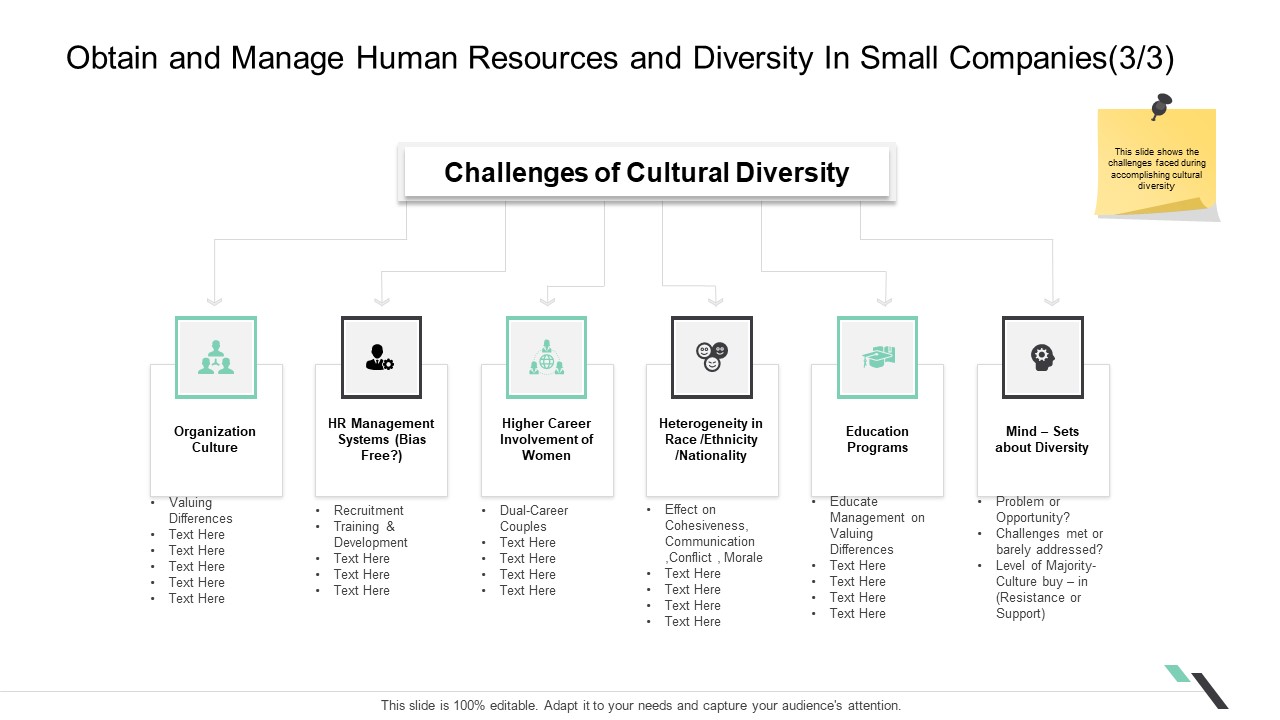Obtain And Manage Human Resources And Diversity In Small Companies Organization Inspiration PDF