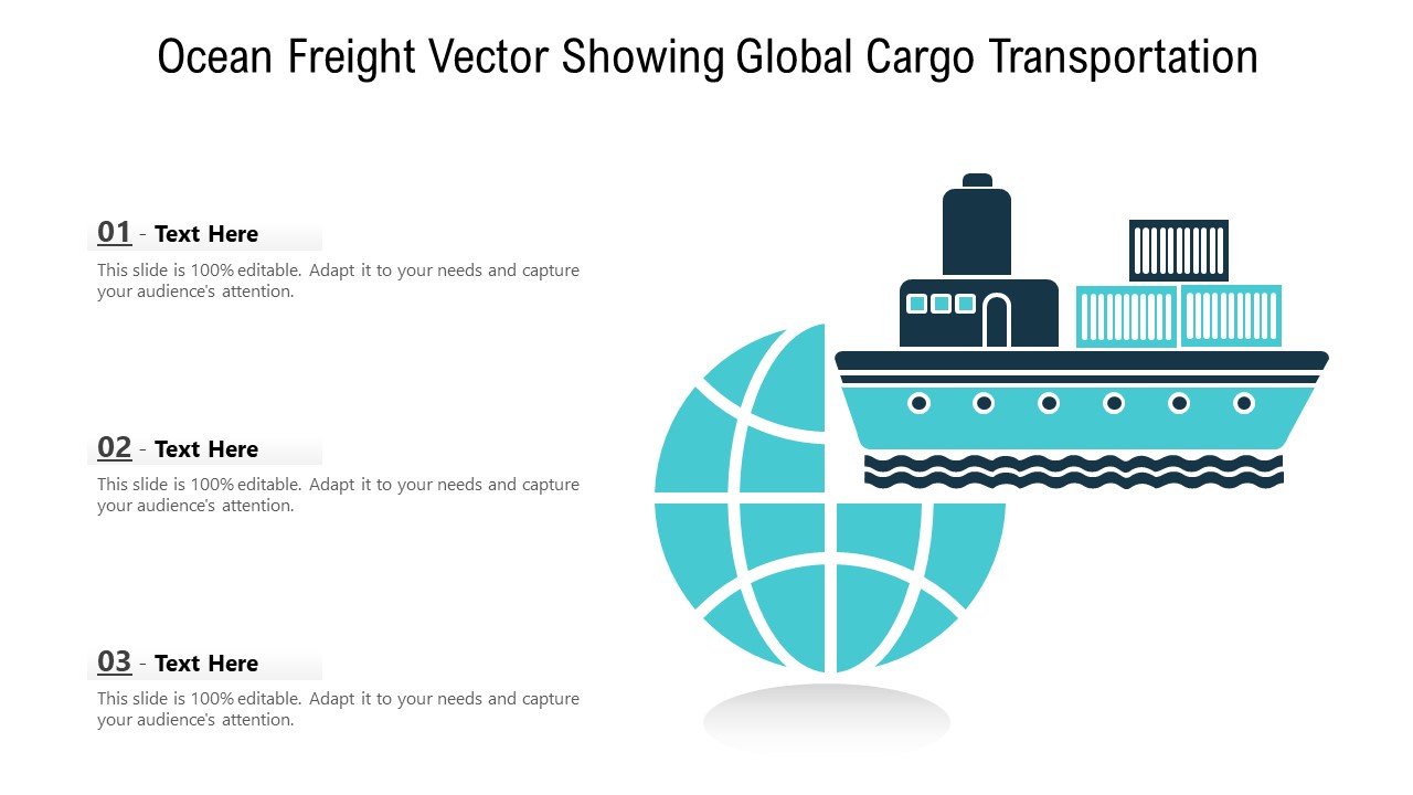 Ocean Freight Vector Showing Global Cargo Transportation Ppt PowerPoint Presentation File Objects PDF