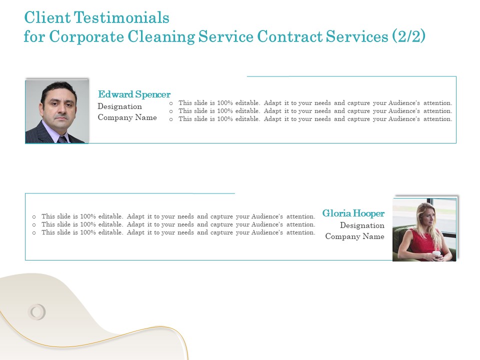 Office Cleaning Service Client Testimonials For Corporate Contract Services Ppt Portfolio Pictures PDF