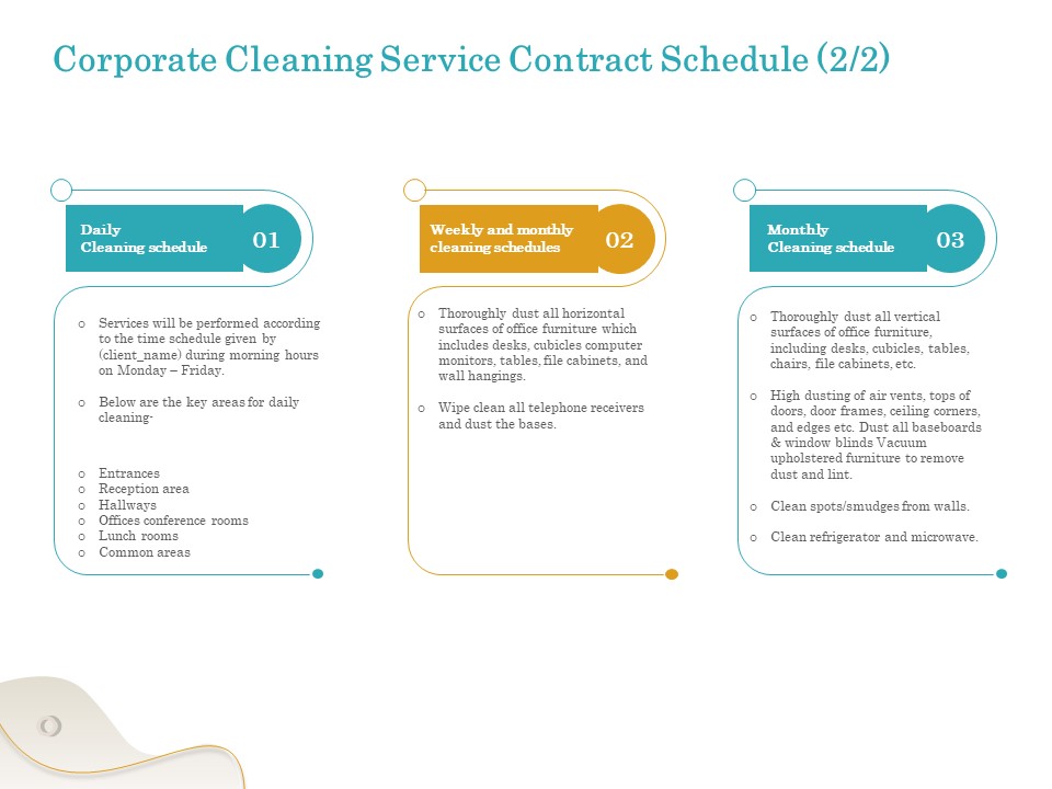 Office Cleaning Service Corporate Cleaning Contract Schedule Ppt File Samples PDF