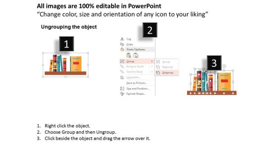 Office Workplace With Computer And Book Shelves Powerpoint Templates