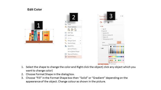 Office Workplace With Computer And Book Shelves Powerpoint Templates