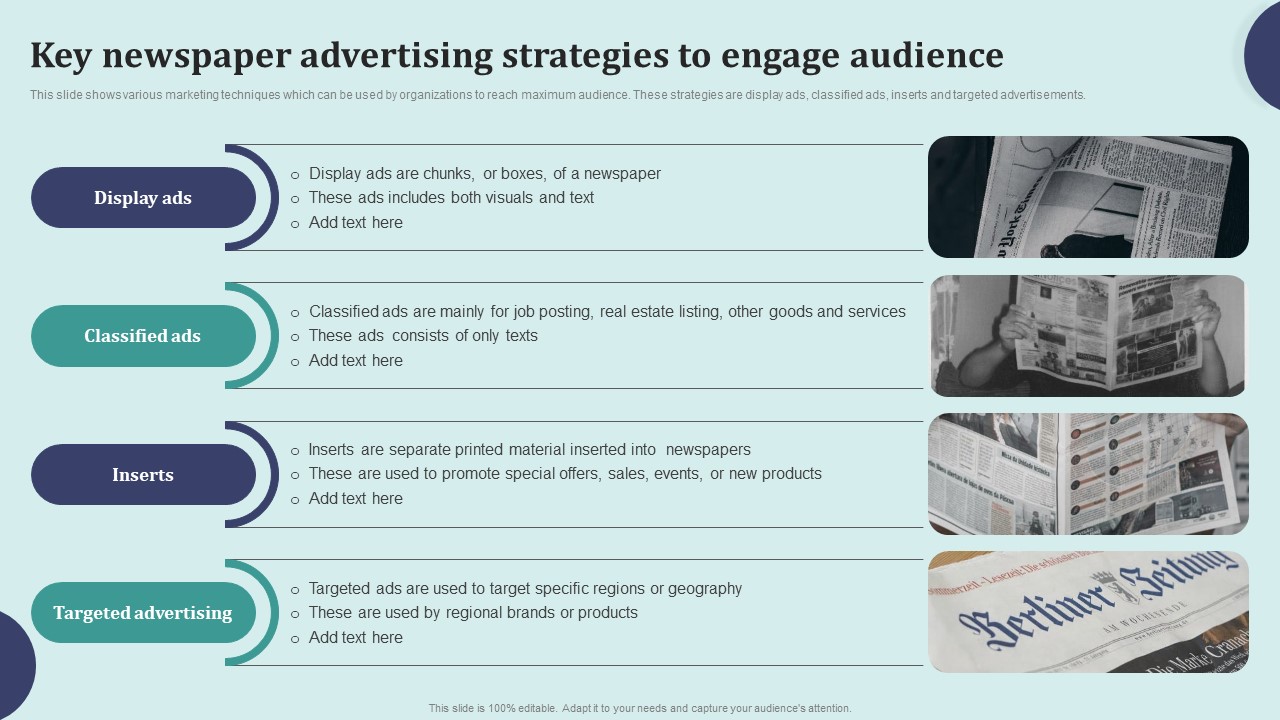 Offline Marketing Techniques To Elevate Brand Visibility Key Newspaper Advertising Strategies Topics PDF