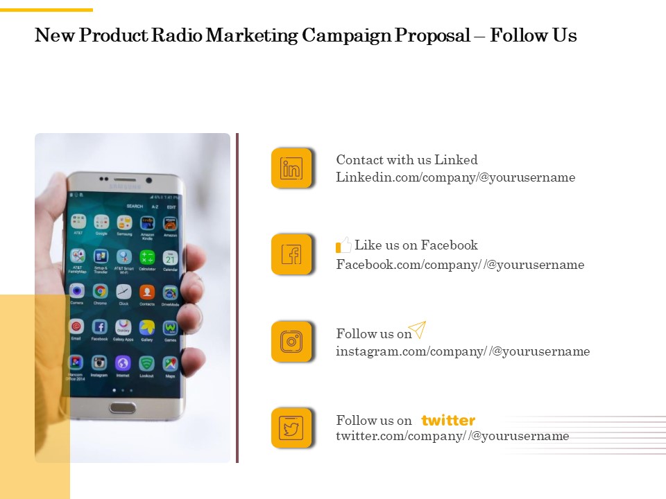 Offline Promotional Strategy For New Product Radio Marketing Campaign Proposal Follow Us Demonstration PDF