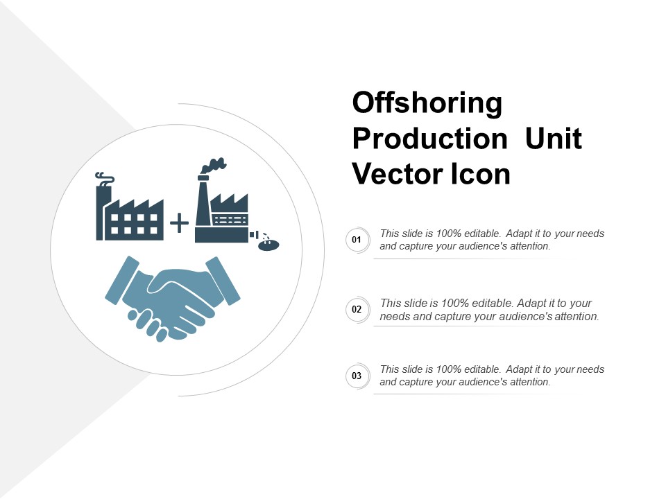 Offshoring Production Unit Vector Icon Ppt PowerPoint Presentation Professional Brochure