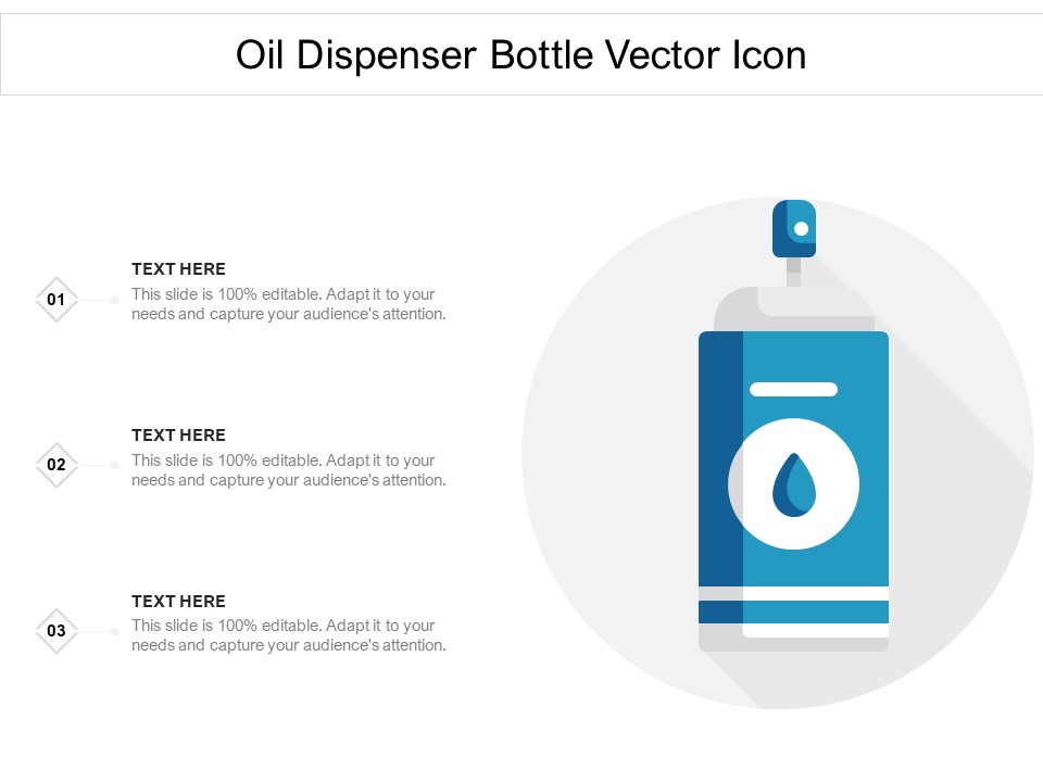Oil Dispenser Bottle Vector Icon Ppt PowerPoint Presentation File Show PDF