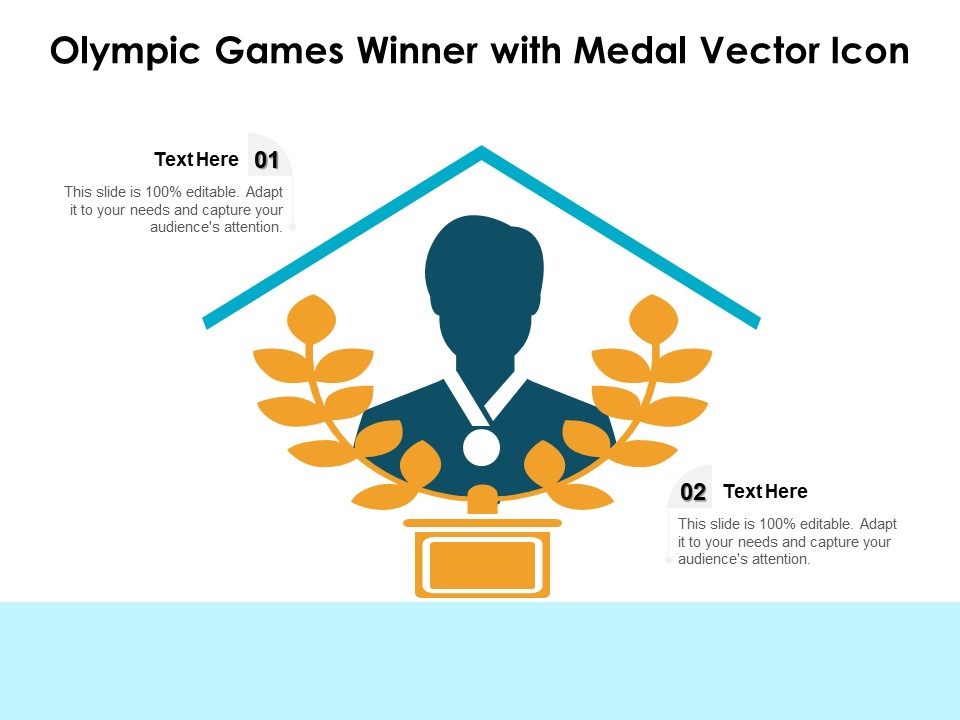 Olympic Games Winner With Medal Vector Icon Ppt Powerpoint Presentation Styles Pdf