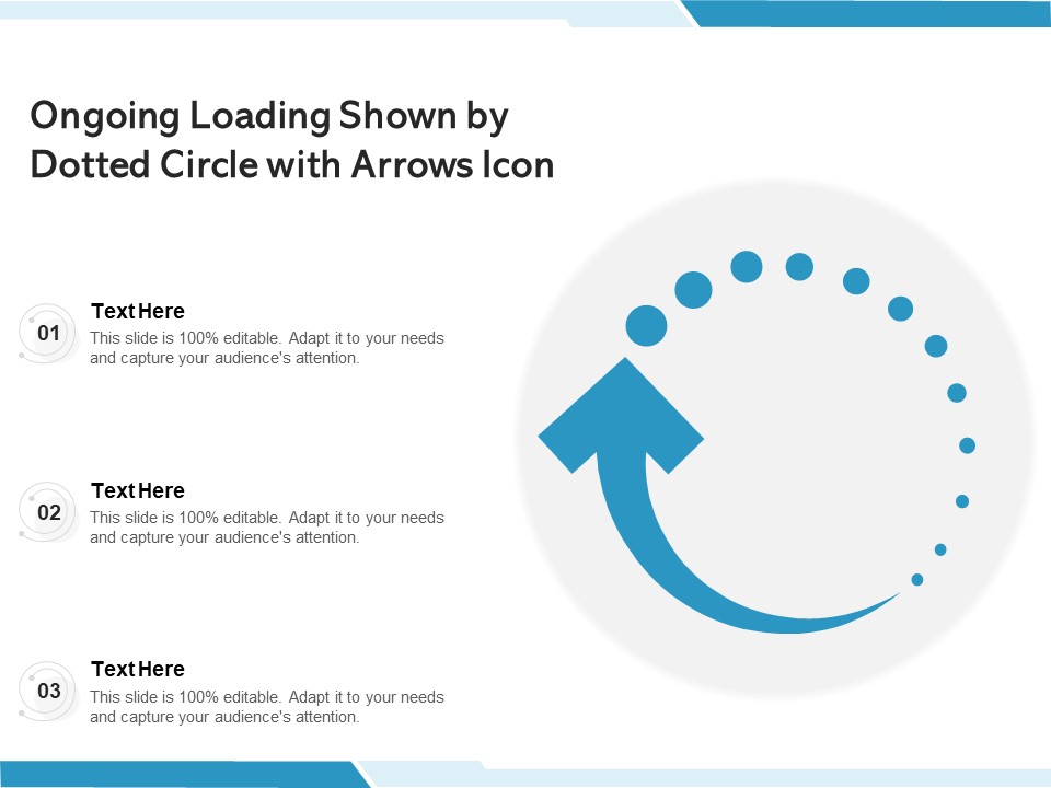 Ongoing Loading Shown By Dotted Circle With Arrows Icon Ppt PowerPoint Presentation Icon File Formats PDF