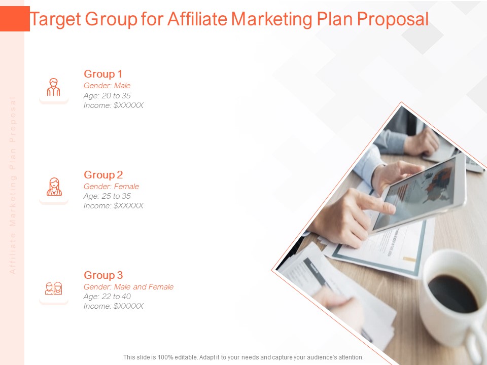Online Advertising Plan Proposal Target Group For Affiliate Marketing Plan Proposal Ppt Visual Aids Backgrounds PDF