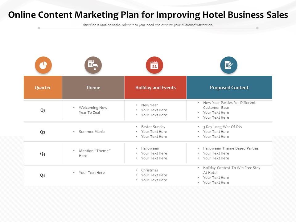 Online Content Marketing Plan For Improving Hotel Business Sales Ppt PowerPoint Presentation File Background Image PDF