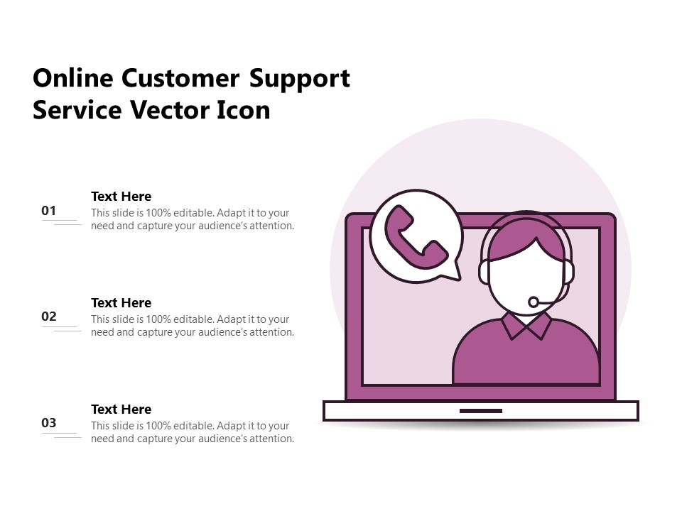 Online Customer Support Service Vector Icon Ppt PowerPoint Presentation Outline Slides PDF