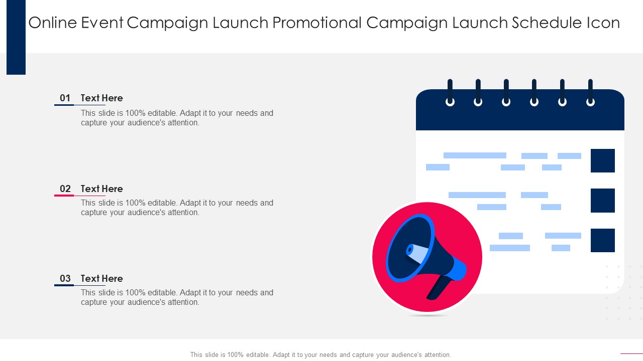 Online Event Campaign Launch Promotional Campaign Launch Schedule Icon Information PDF