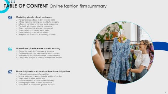 Online Fashion Firm Summary Ppt PowerPoint Presentation Complete Deck With Slides