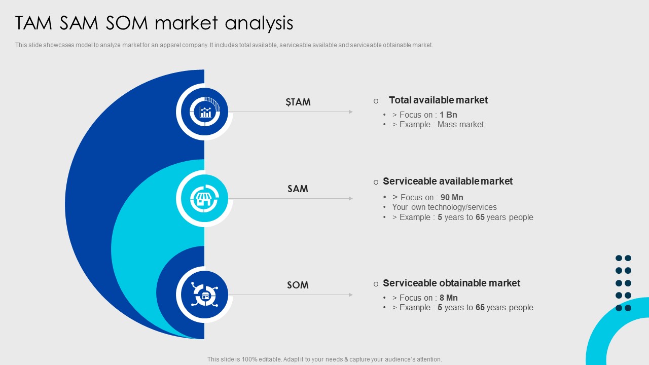 Online Fashion Firm Summary TAM SAM SOM Market Analysis Infographics PDF