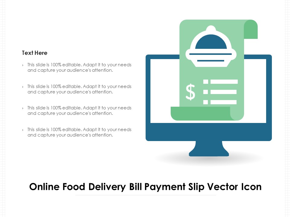Online Food Delivery Bill Payment Slip Vector Icon Ppt PowerPoint Presentation Layouts Slideshow PDF