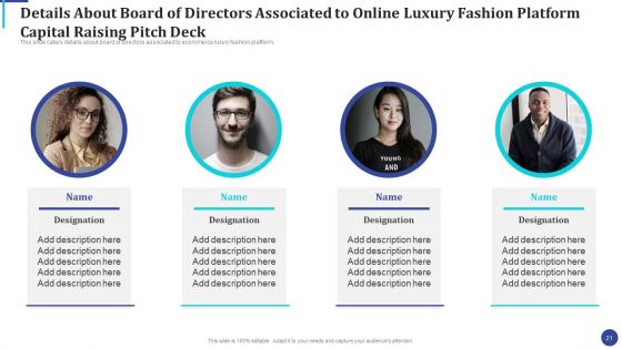 Online Luxury Fashion Platform Capital Raising Pitch Deck Ppt PowerPoint Presentation Complete Deck With Slides