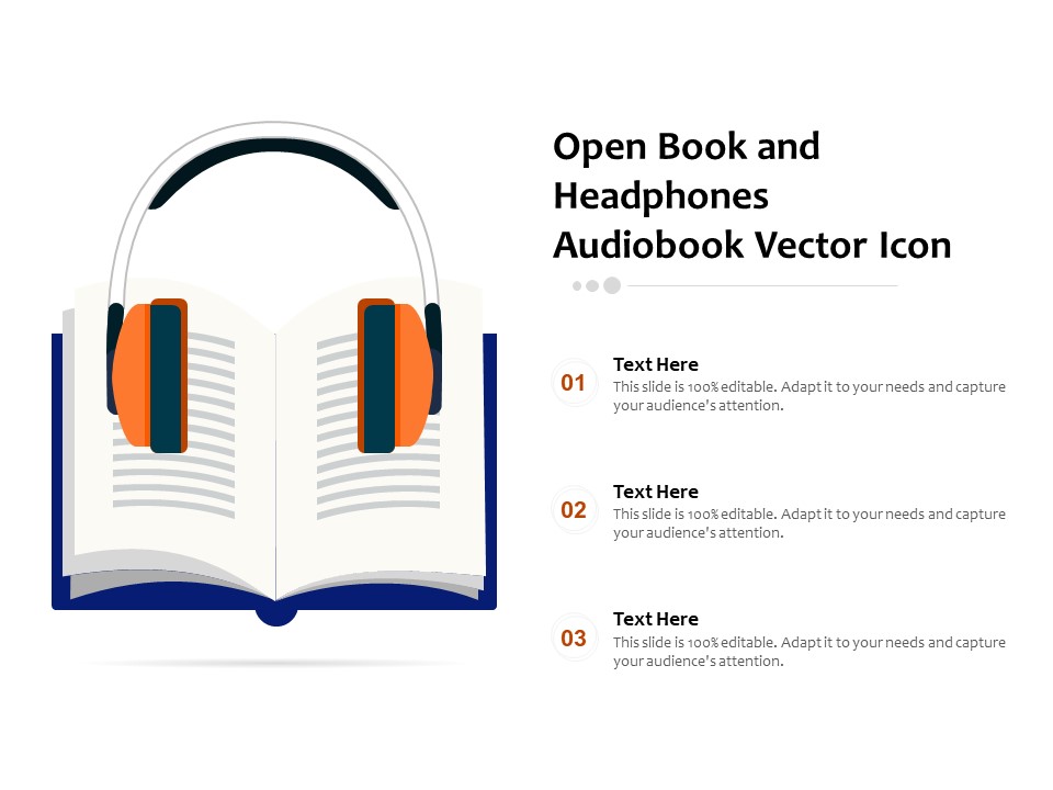 Open Book And Headphones Audiobook Vector Icon Ppt PowerPoint Presentation Portfolio Diagrams PDF