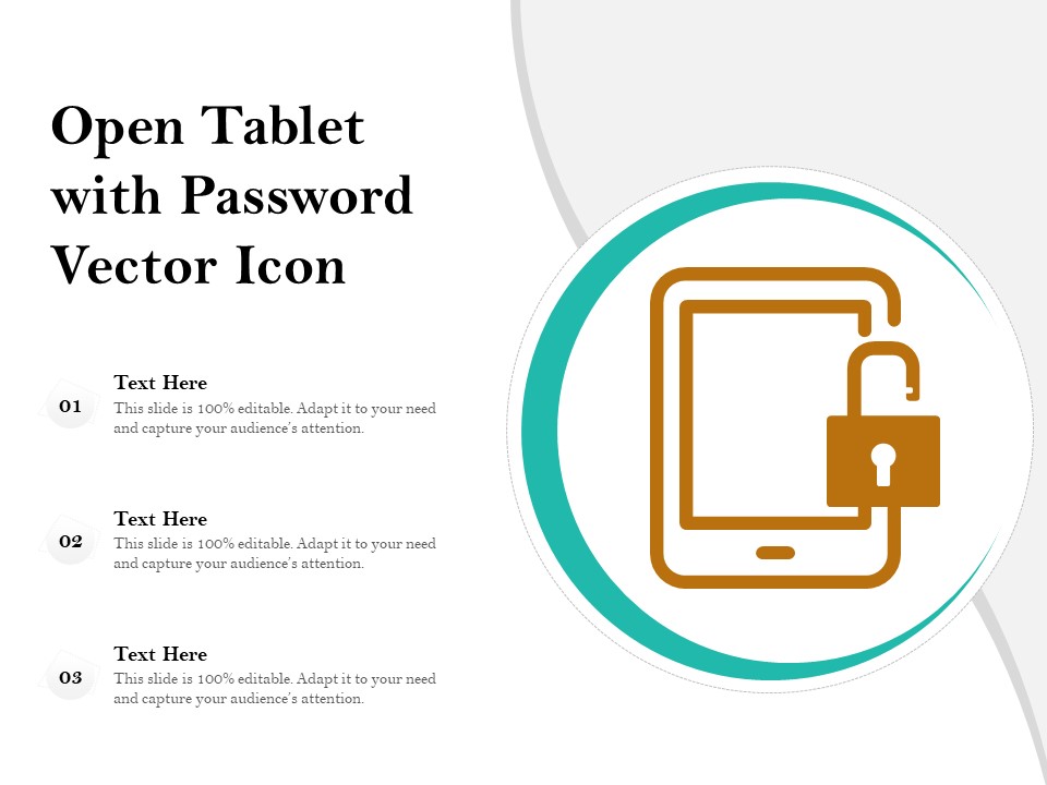 Open Tablet With Password Vector Icon Ppt PowerPoint Presentation Pictures Slide Portrait PDF