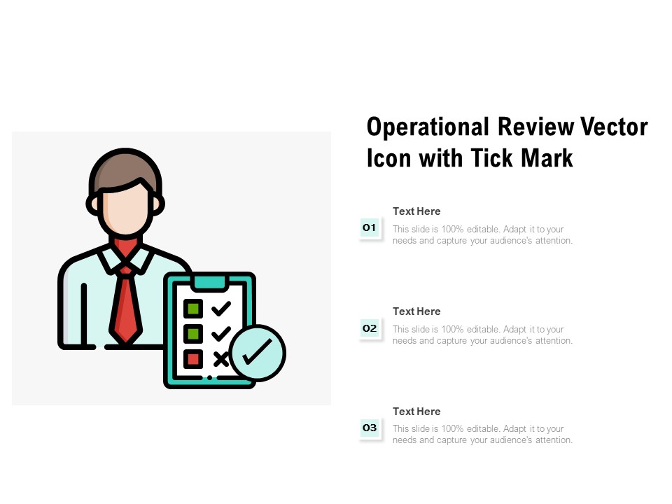 Operational Review Vector Icon With Tick Mark Ppt PowerPoint Presentation Icon Slides PDF
