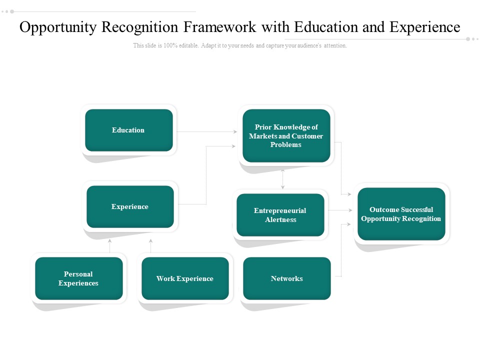 Opportunity Recognition Framework With Education And Experience Ppt PowerPoint Presentation Summary Smartart PDF