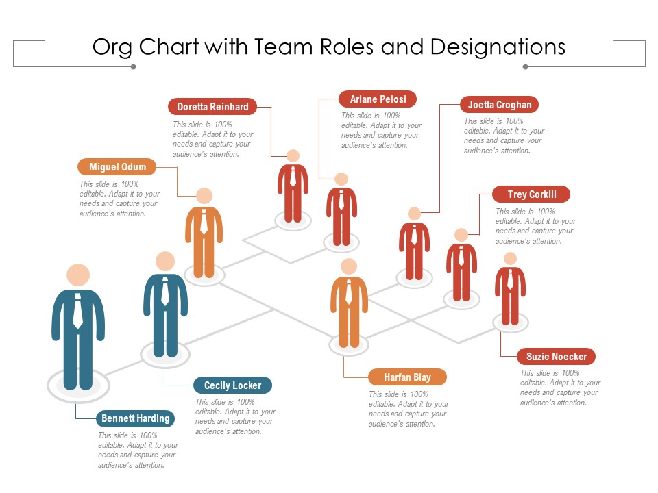 Org Chart With Team Roles And Designations Ppt PowerPoint Presentation File Slides PDF