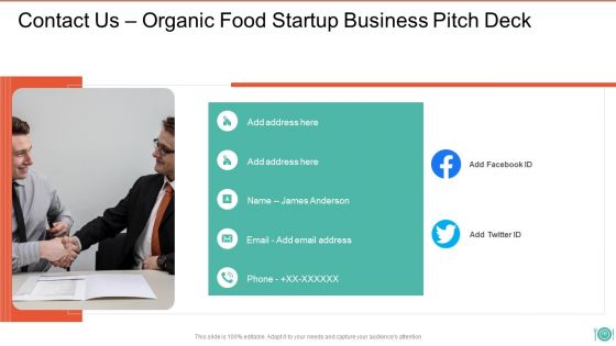 Organic Food Startup Business Pitch Deck Ppt PowerPoint Presentation Complete With Slides
