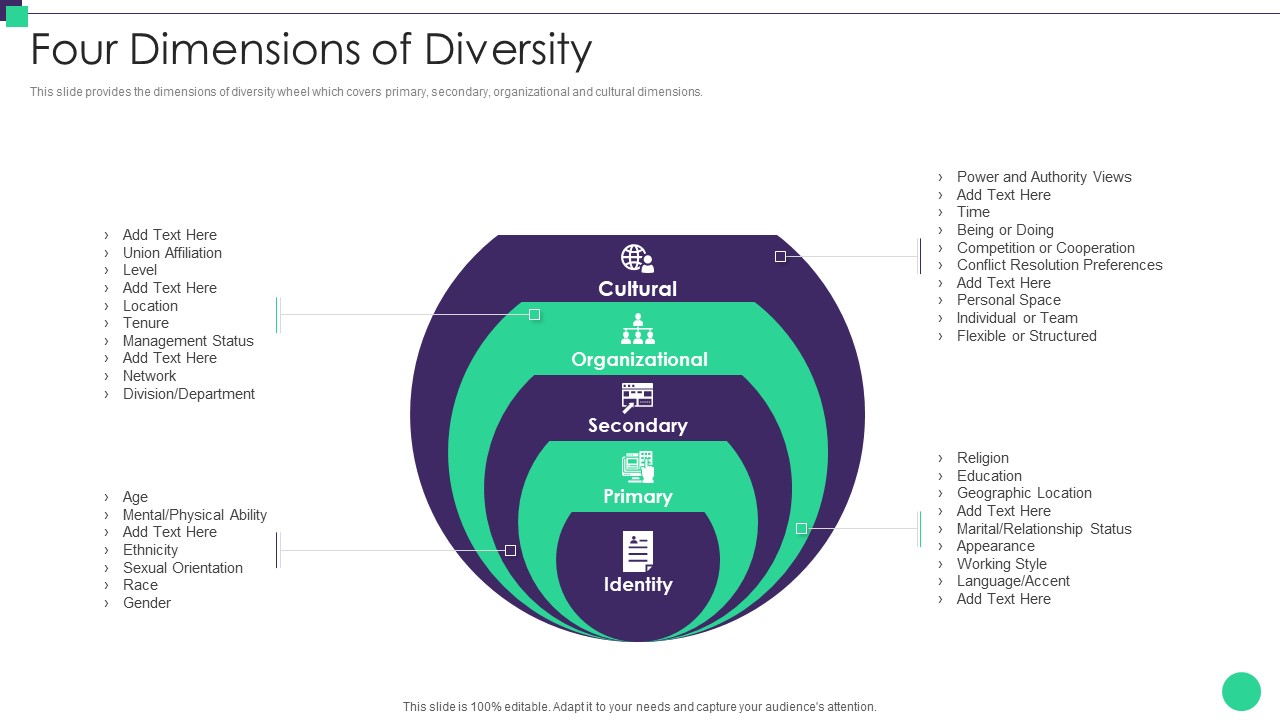 Organizational Diversity And Inclusion Preferences Four Dimensions Of Diversity Themes PDF