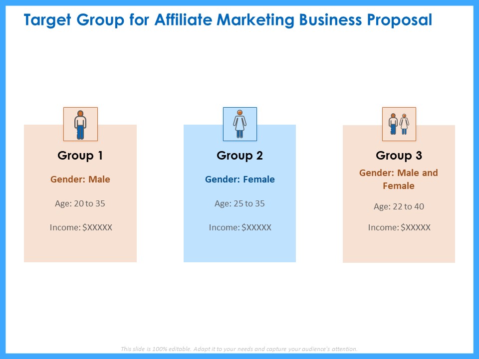 Organizational Performance Marketing Target Group For Affiliate Marketing Business Proposal Themes PDF