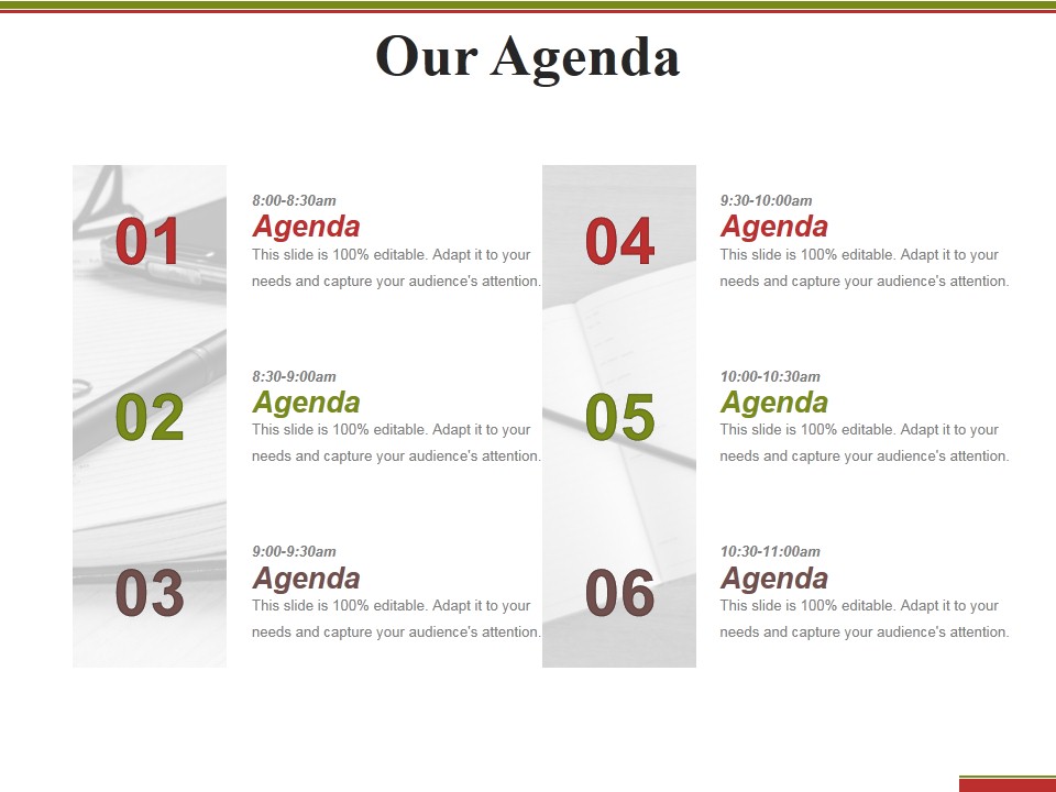 Our Agenda Ppt PowerPoint Presentation Outline Slide Portrait