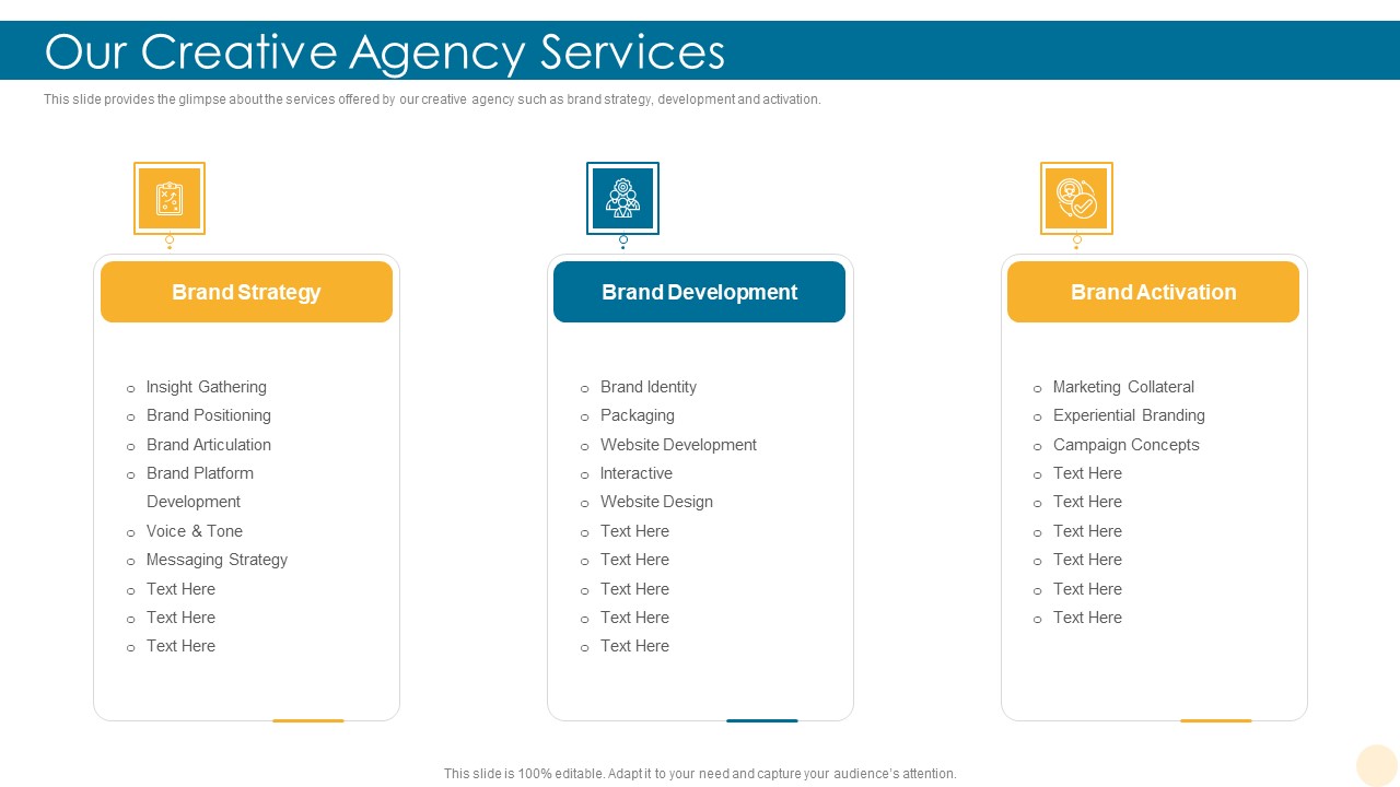 Our Creative Agency Services Building Brand Clipart PDF
