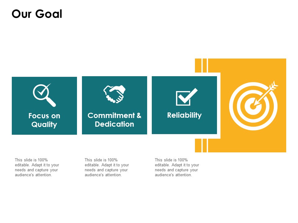 Our Goal Reliability Quality Ppt PowerPoint Presentation Ideas Icon