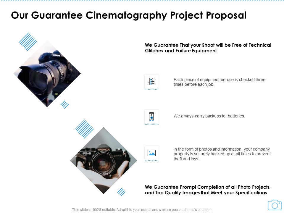 Our Guarantee Cinematography Project Proposal Ppt File Design Templates PDF