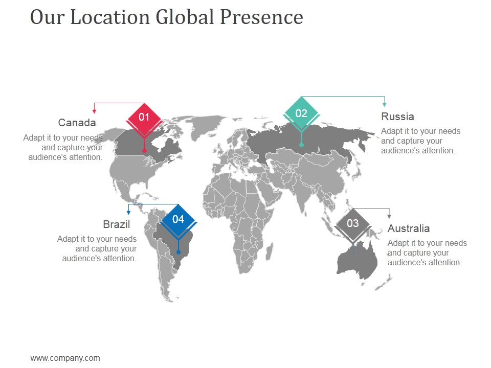 Our Location Global Presence Ppt Powerpoint Presentation Show Inspiration