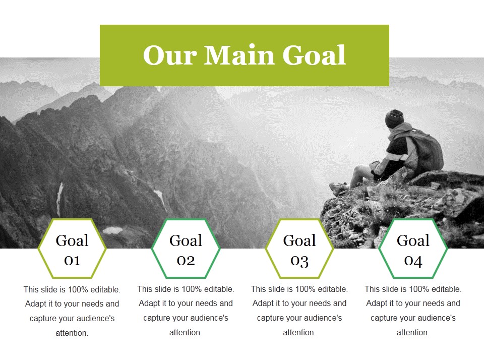 Our Main Goal Ppt PowerPoint Presentation Show Ideas