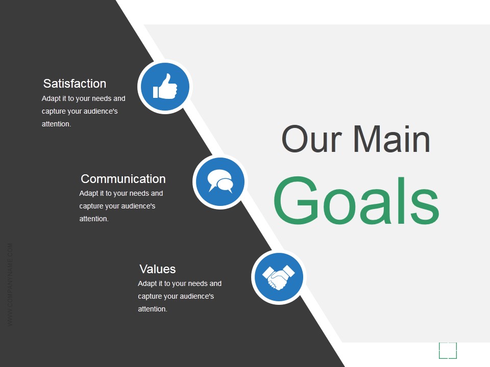 Our Main Goals Ppt PowerPoint Presentation Show