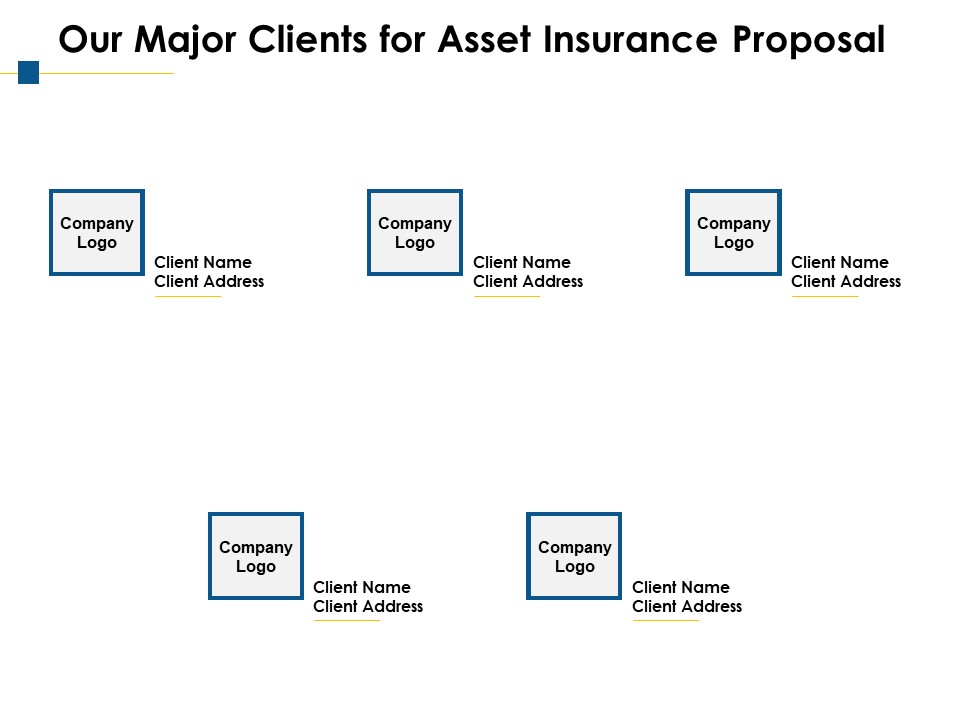 Our Major Clients For Asset Insurance Proposal Ppt PowerPoint Presentation Outline Graphic Tips