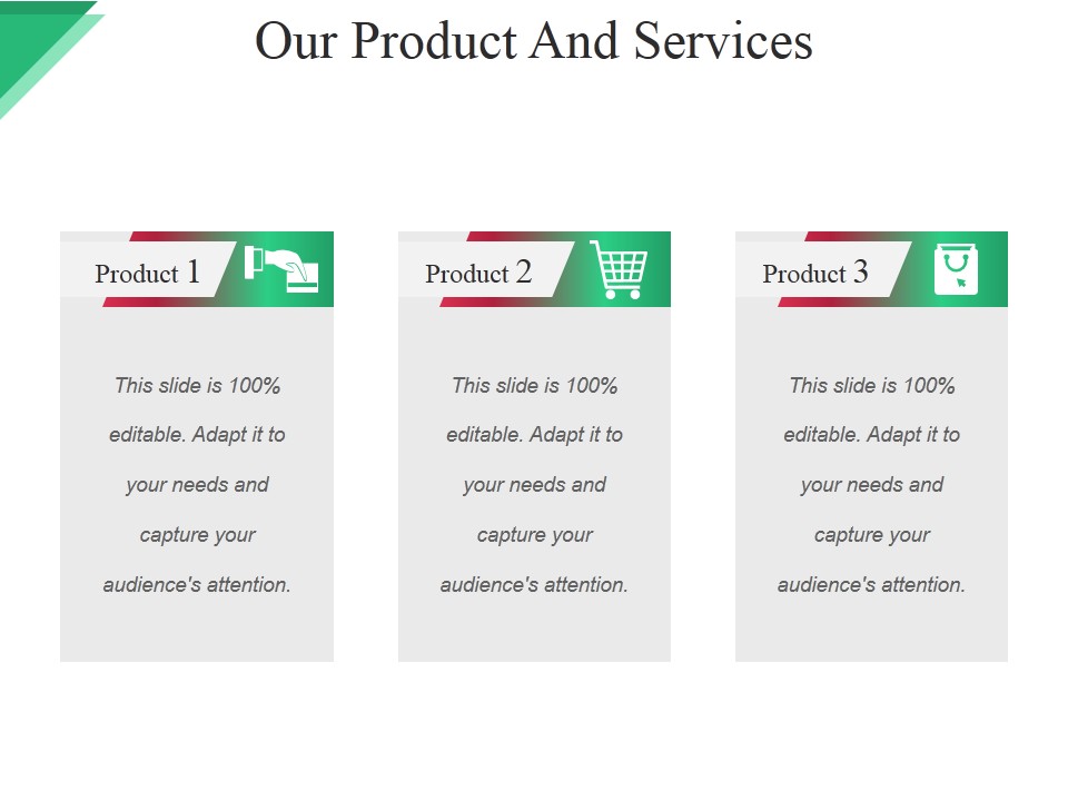 Our Product And Services Template Ppt PowerPoint Presentation Pictures Graphics Template