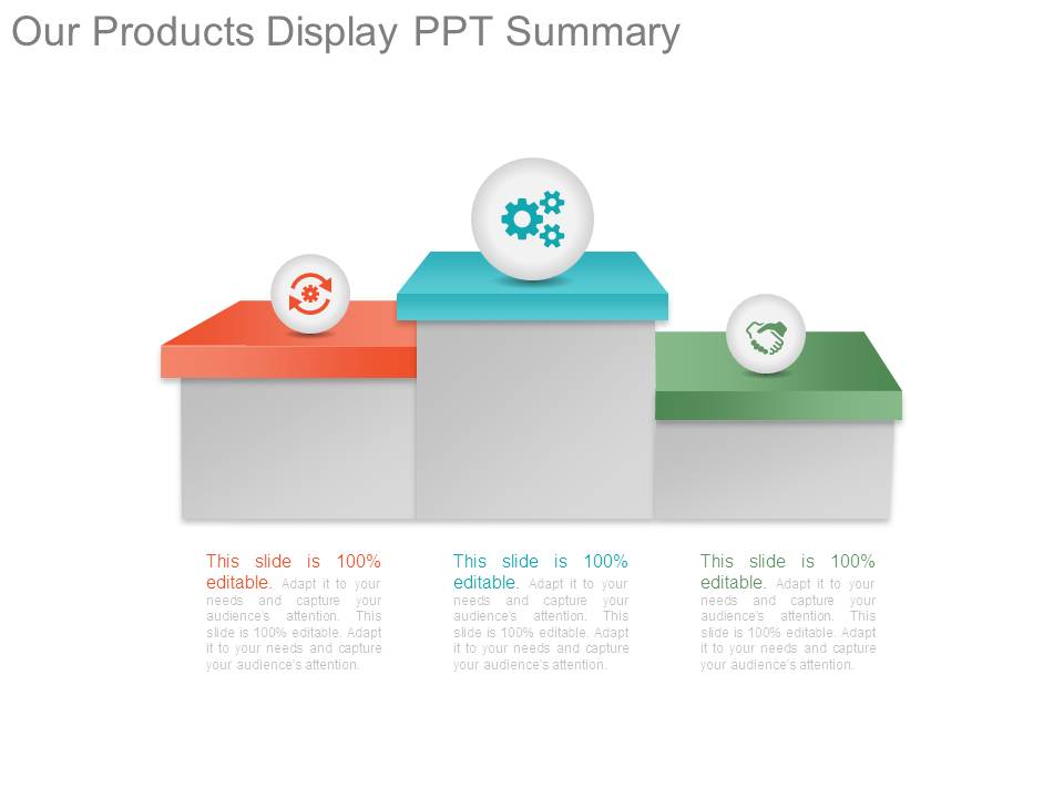 Our Products Display Ppt Summary