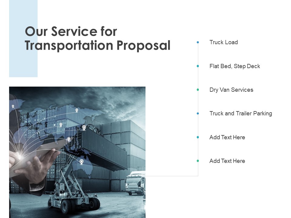Our Service For Transportation Proposal Step Deck Ppt PowerPoint Presentation Diagrams